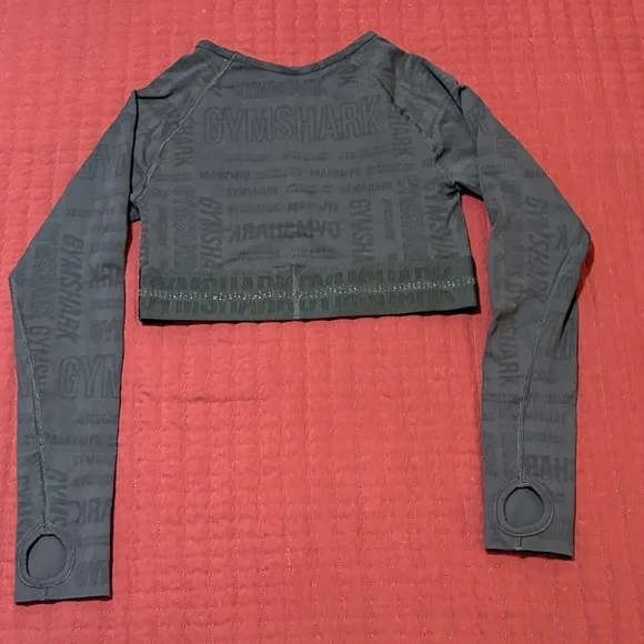 Gymshark Women’s Black Long Sleeve Crop Top Size Medium - Picture 8 of 9